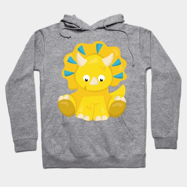 Cute Dinosaur, Baby Dinosaur, Dino, Triceratops Hoodie by Jelena Dunčević